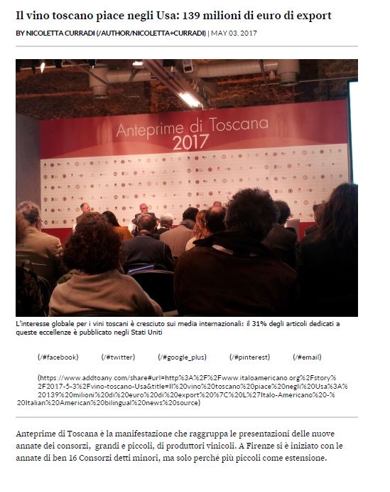 Il vino toscano piace negli Usa: 139 milioni di euro di export