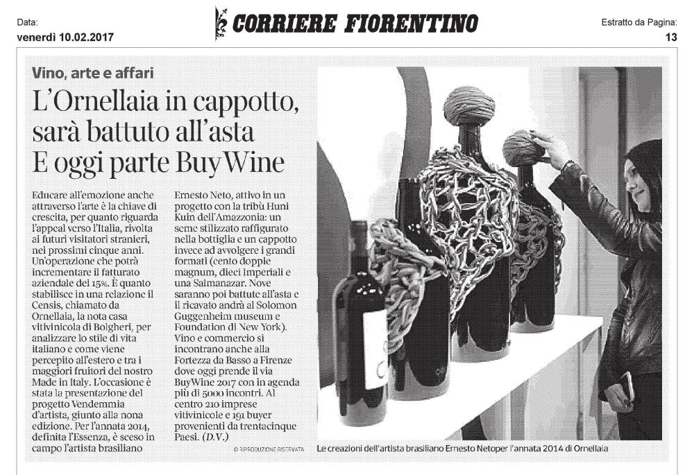 L'Ornellaia sar battuto all'asta. E oggi parte il Buy Wine