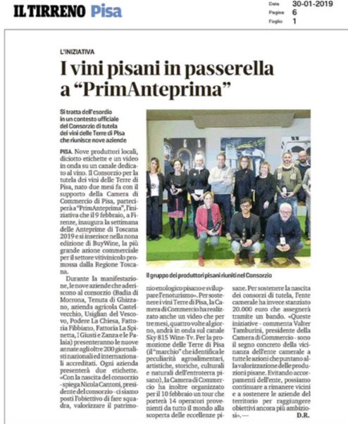 I vini pisani in passerella a 