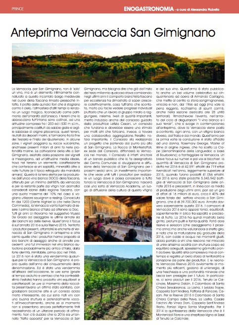 Anteprima Vernaccia San Gimignano