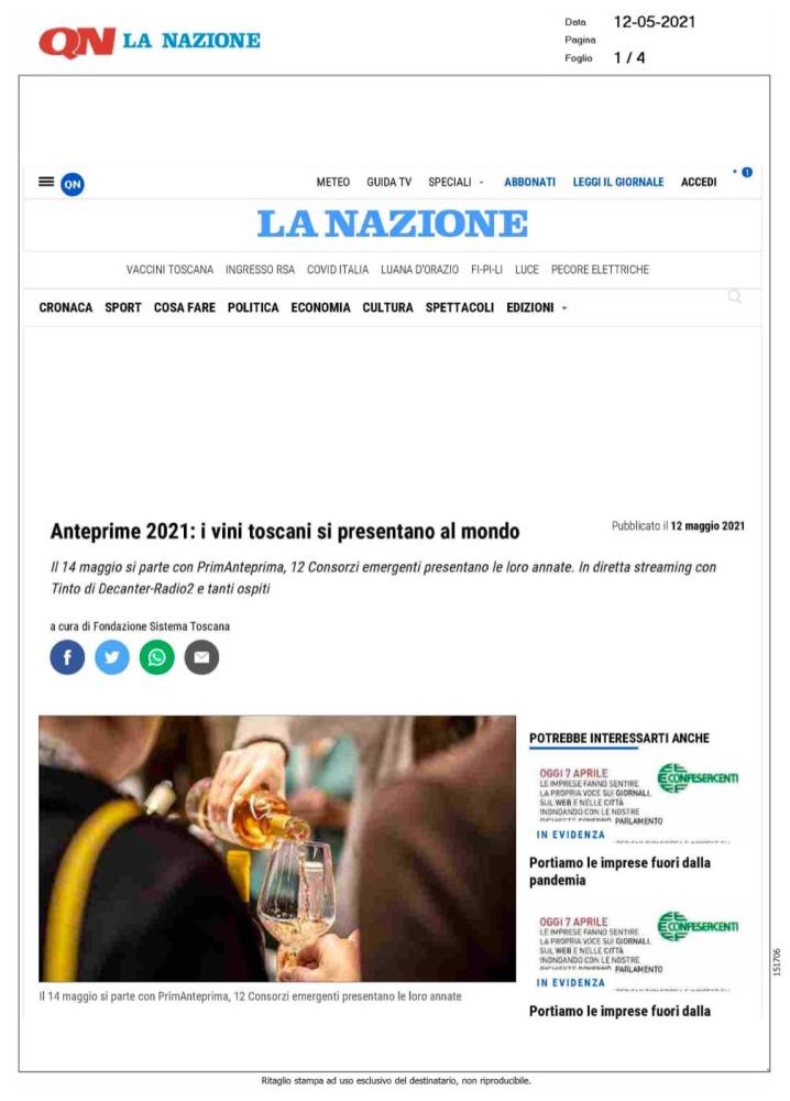 Anteprime 2021: i vini toscani si presentano al mondo