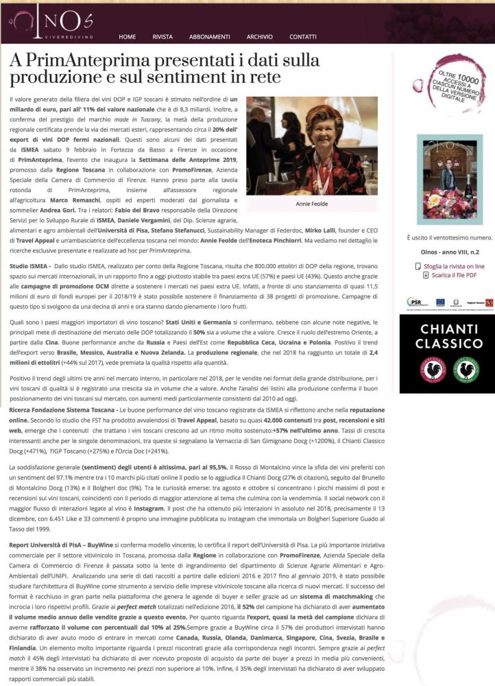 A PrimAnteprima presentati i dati sulla produzione e sul sentiment in rete