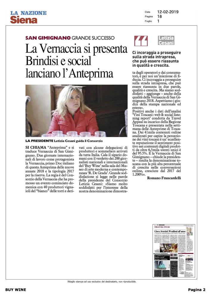 La Vernaccia si presenta. Brindisi e social lanciano l'Anteprima