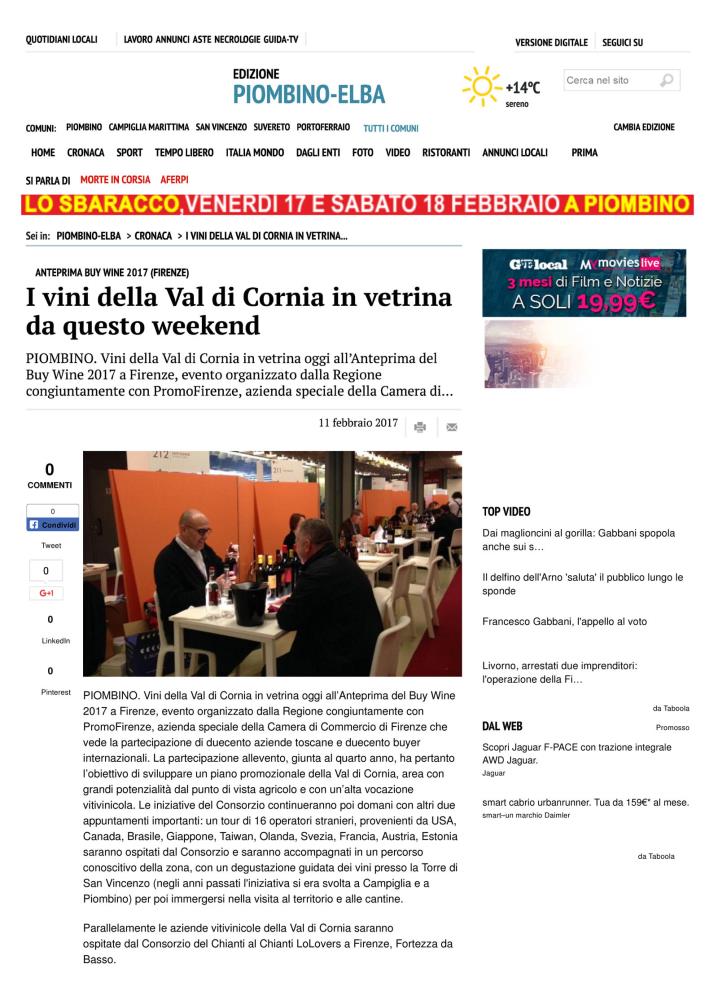 I vini della Val di Cornia in vetrina da questo weekend