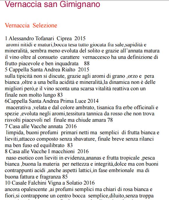 Vernaccia san Gimignano selezione 