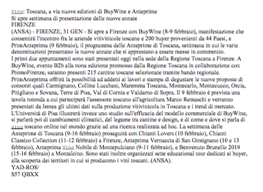 Toscana, a via nuove edizioni di BuyWine e Anteprime 