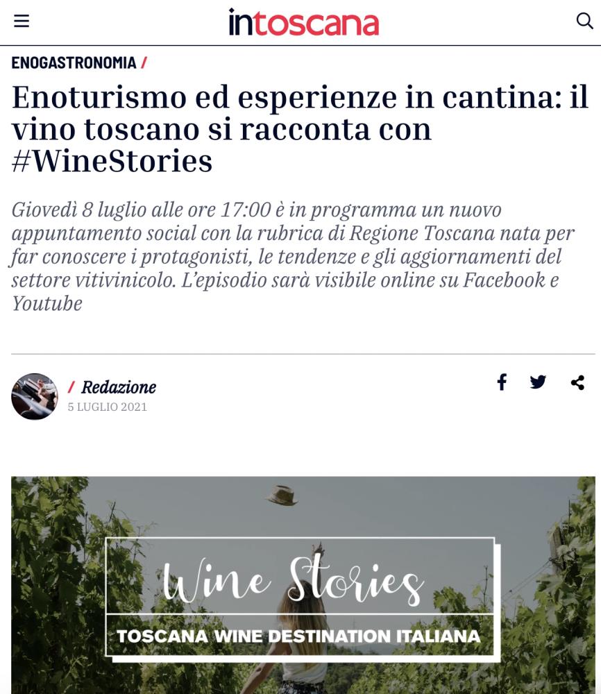 Enoturismo ed esperienze in cantina: il vino toscano si racconta con #WineStories