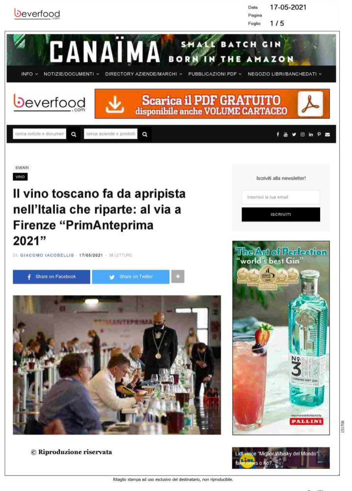 Il vino toscano fa da apripista dell'Italia che riparte: al via a Firenze Primanteprima 2021