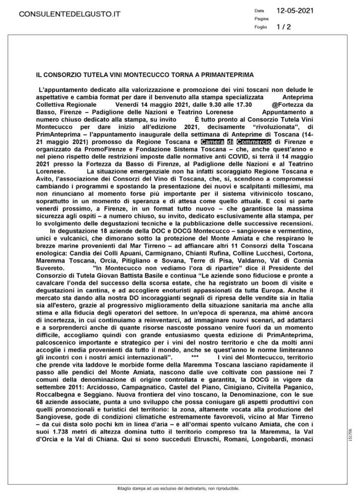Il consorzio tutela vini Montecucco torna a Primanteprima