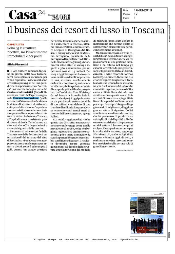 Il business dei resort di lusso in Toscana