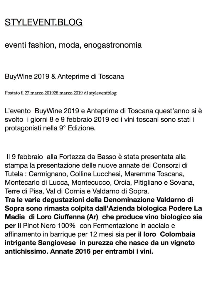 BuyWine 2019 & Anteprime di Toscana