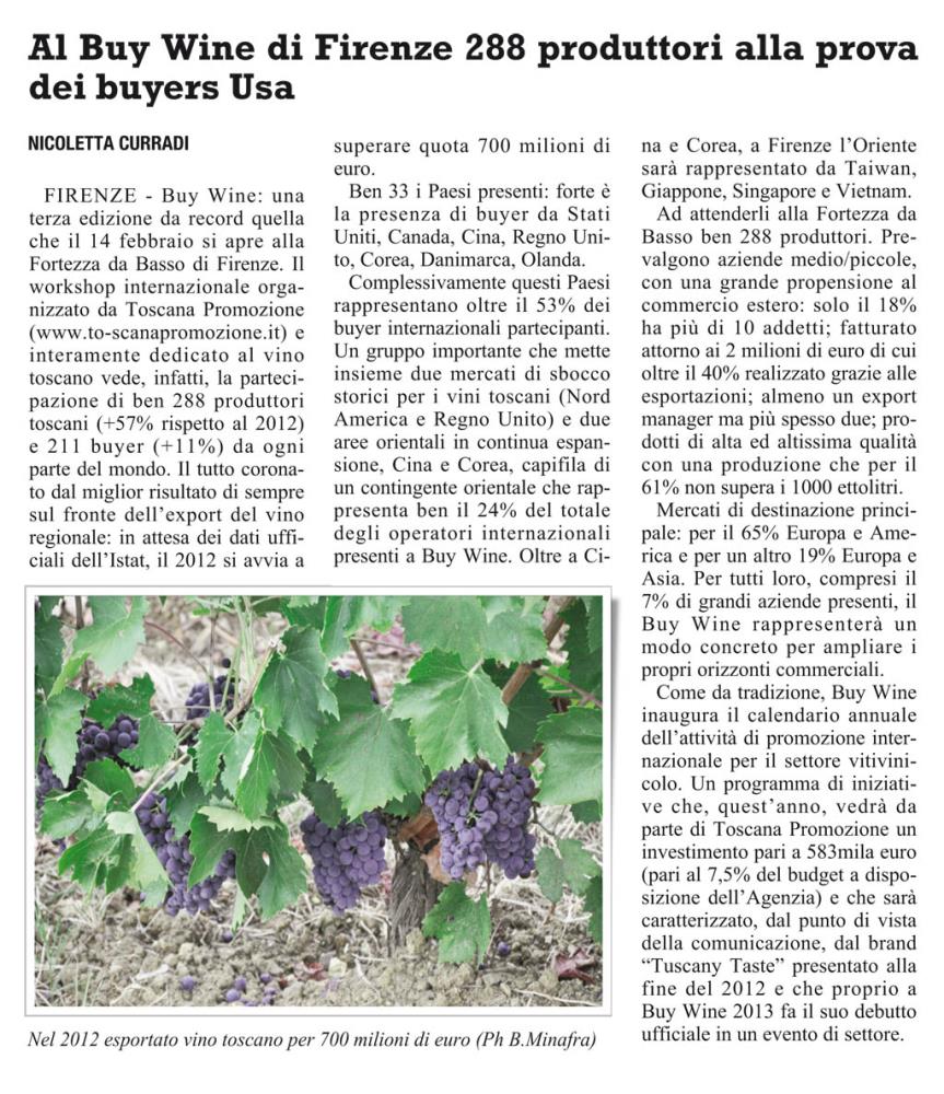 Al Buy Wine di Firenze 288 produttori alla prova dei buyers Usa