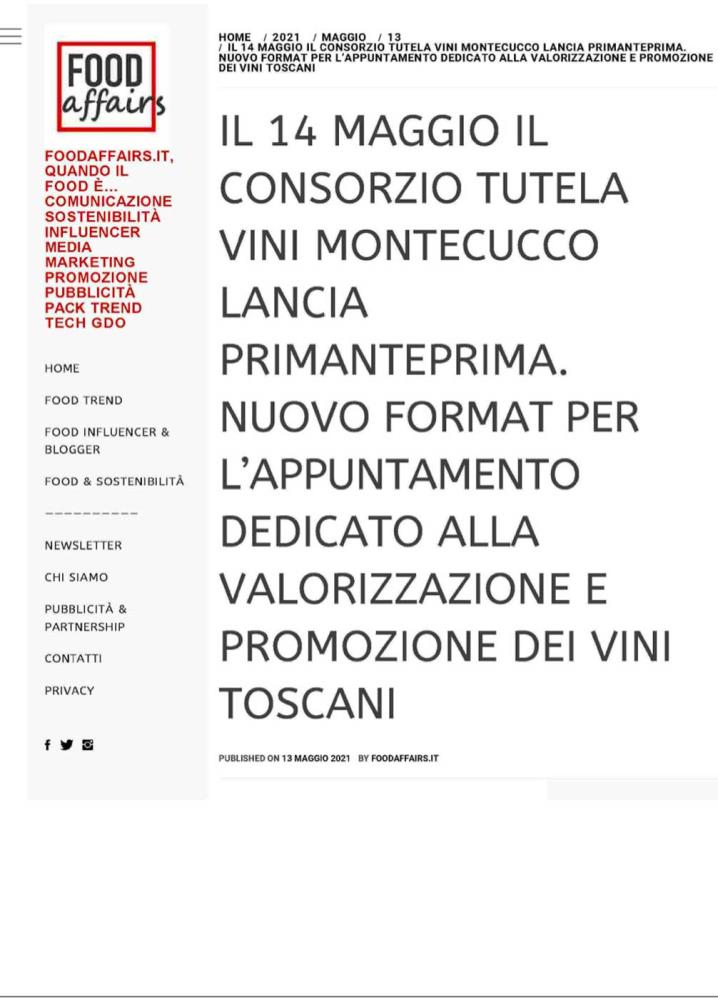 Il 14 Maggio il Consorzio Tutela Vini Montecucco lancia Primanteprima