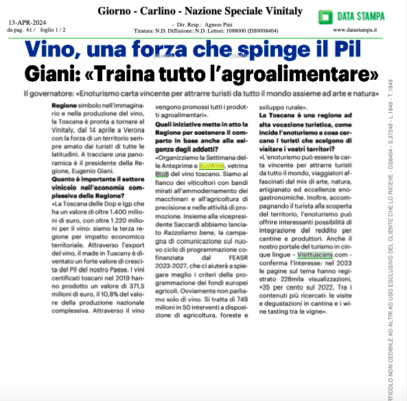 Vino, una forza che spinge il PIL