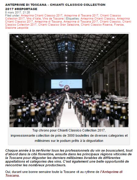 ANTEPRIME DI TOSCANA  CHIANTI CLASSICO COLLECTION 2017 #REPORTAGE