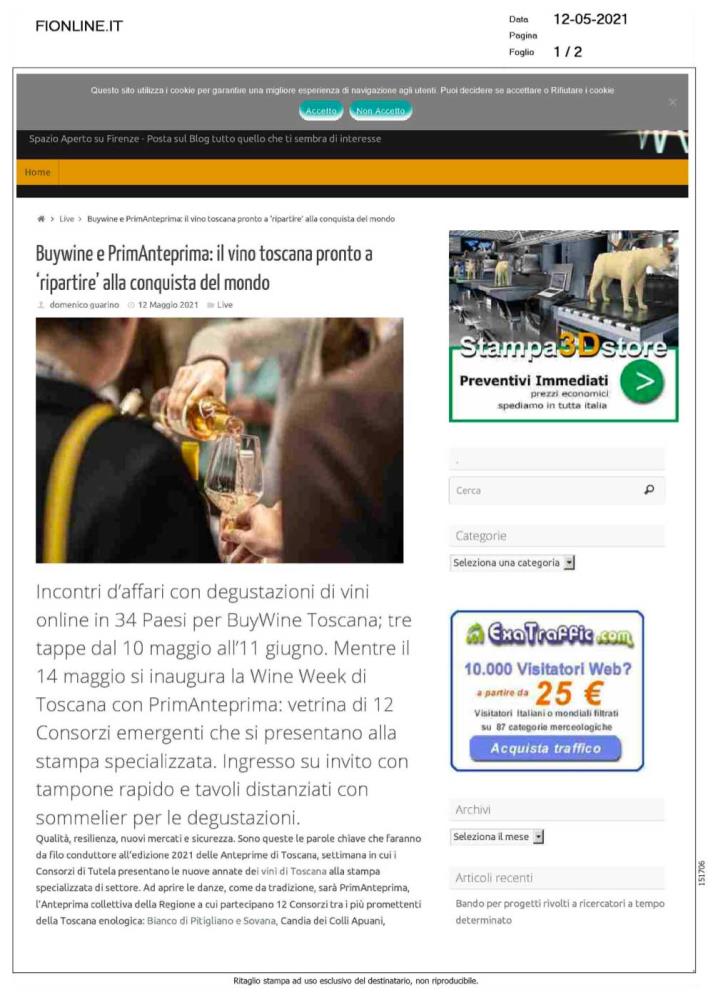 BuyWine e PrimAnteprima: il vino toscano pronto a ripartire alla conquista del mondo