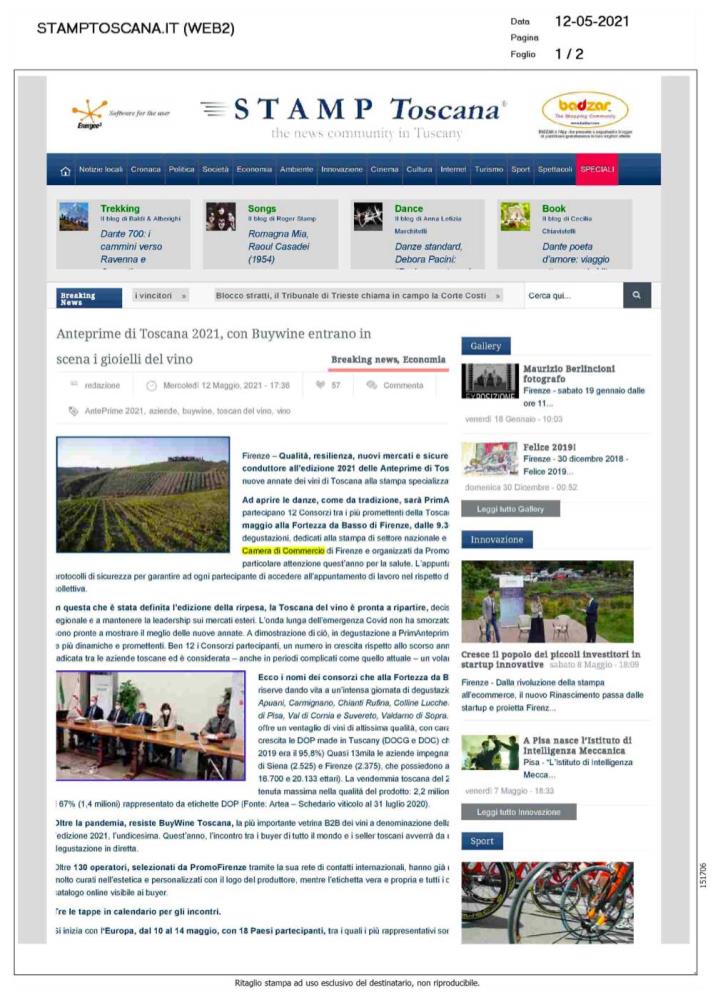 Anteprime di Toscana 2021, con BuyWine entrano in scena i gioielli del vino