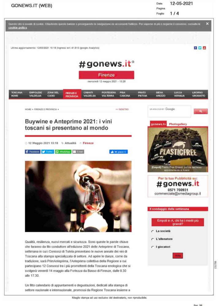 BuyWine e Anteprime: i vini toscani si presentano al mondo