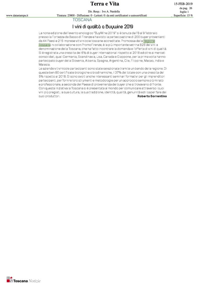 I vini di qualit a BuyWine 2019