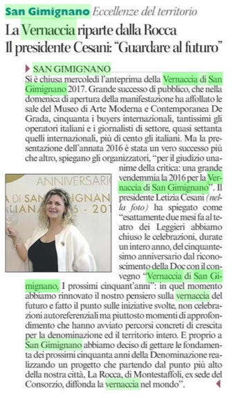 La Vernaccia riparte dalla Rocca. Il presidente Cesani: 