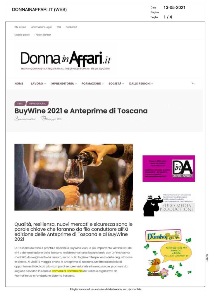 BuyWine 2021 e Anteprime di Toscana