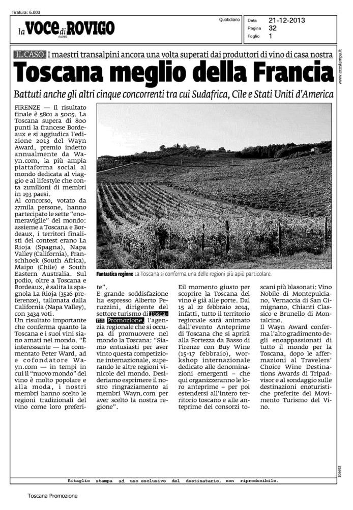 Toscana meglio della Francia