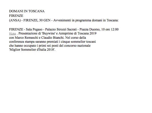 Presentazione di 'Buywine' e Anteprime di Toscana 2019