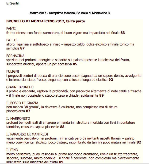 Marzo 2017 - Anteprime toscane 2 , Brunello di Montalcino