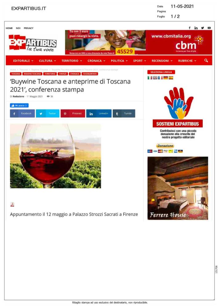 BuyWine Toscana e Anteprime di Toscana 2021: Conferenza Stampa
