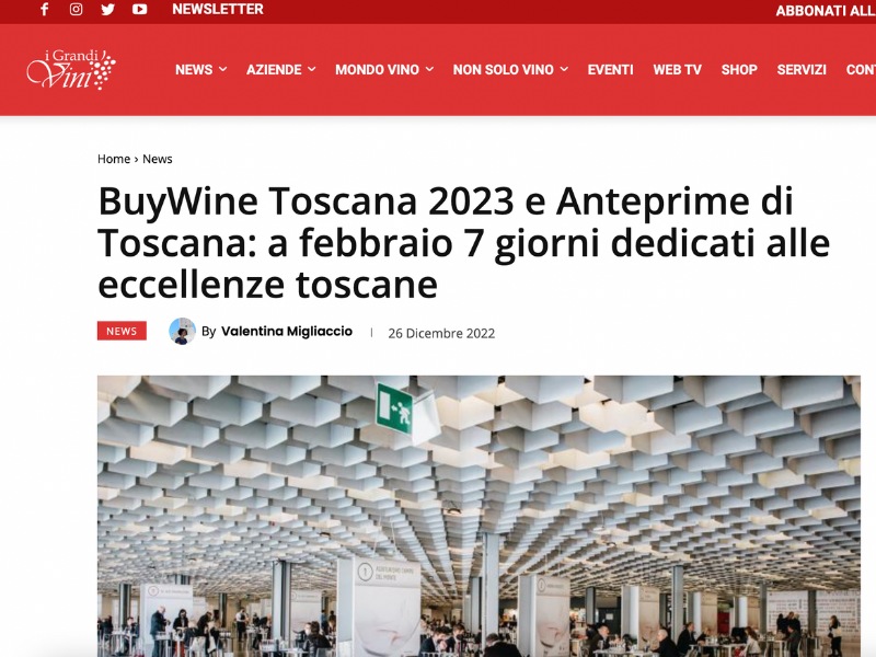 BuyWine Toscana 2023 e Anteprime di Toscana: a febbraio 7 giorni dedicati alle eccellenze toscane