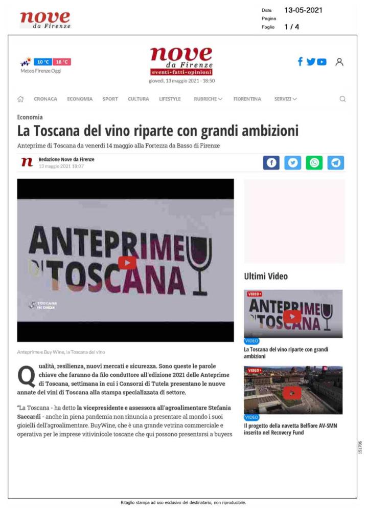 La Toscana del vino riparte con grandi ambizioni