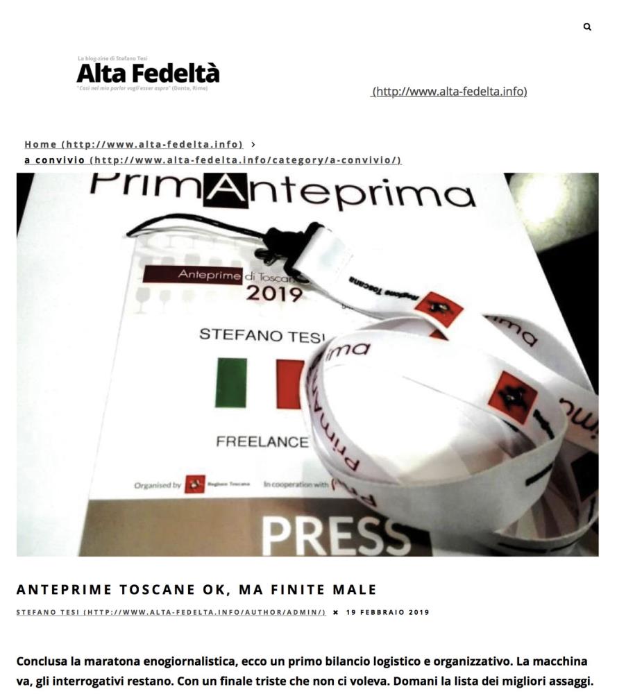Anteprime Toscane ok, ma finite male