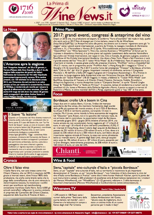2017: grandi eventi, congressi & anteprime del vino