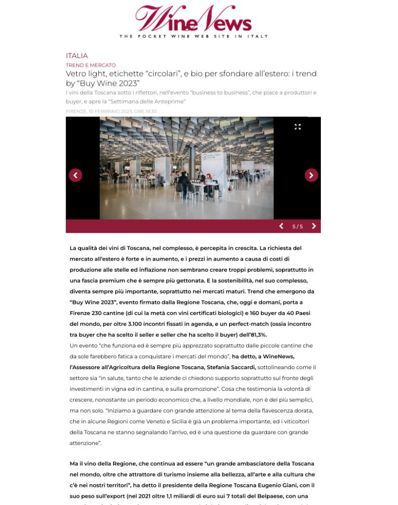 Vetro light, etichette circolari e bio per sfondare all'estero: i trend by BuyWine 2023