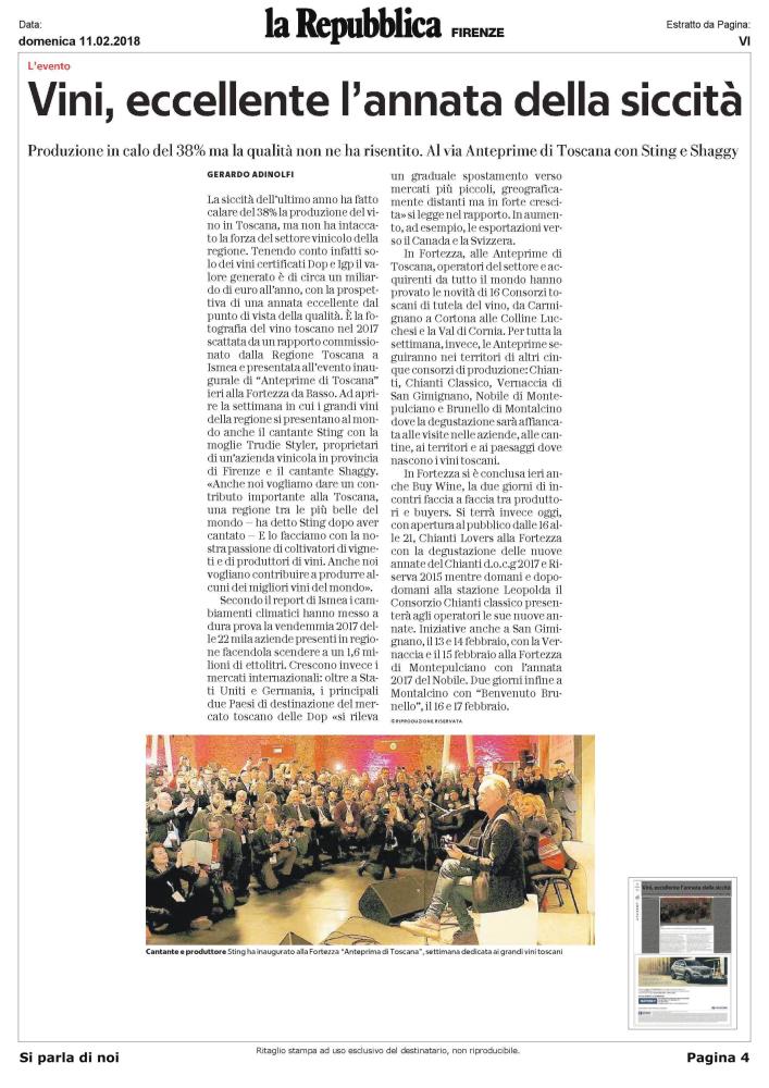 Vini, eccellente l'annata della siccit