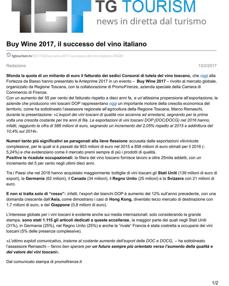 Buy Wine 2017, il successo del vino italiano