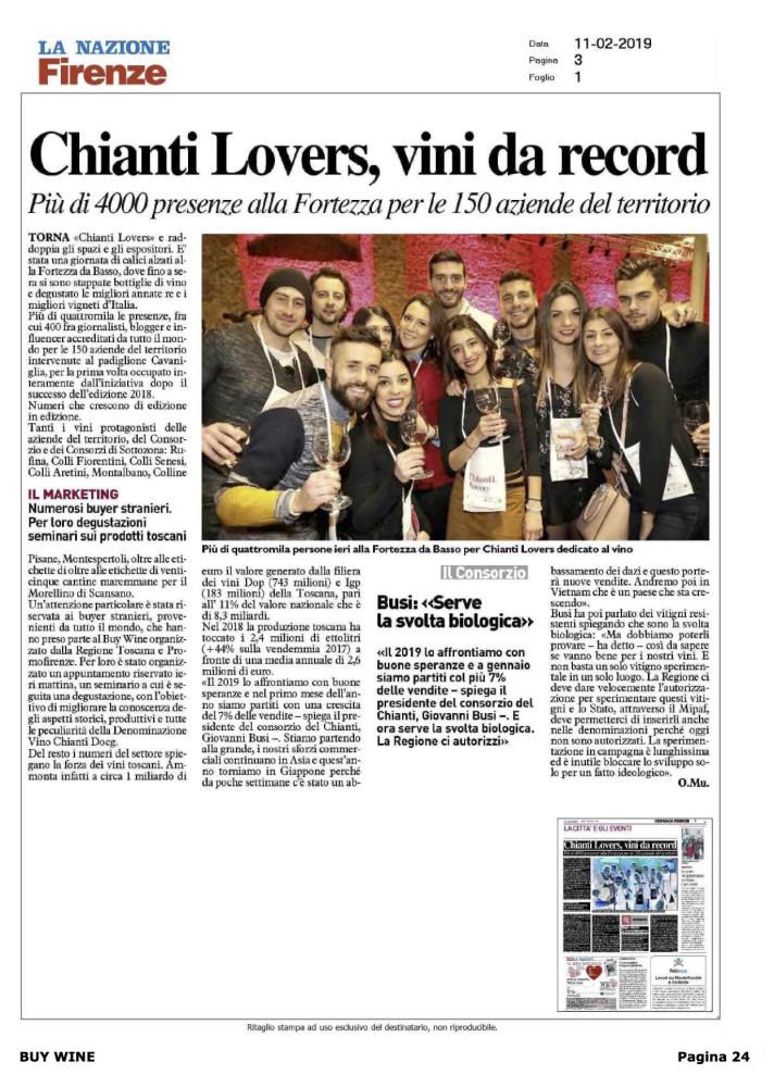 Chianti Lovers, vini da record