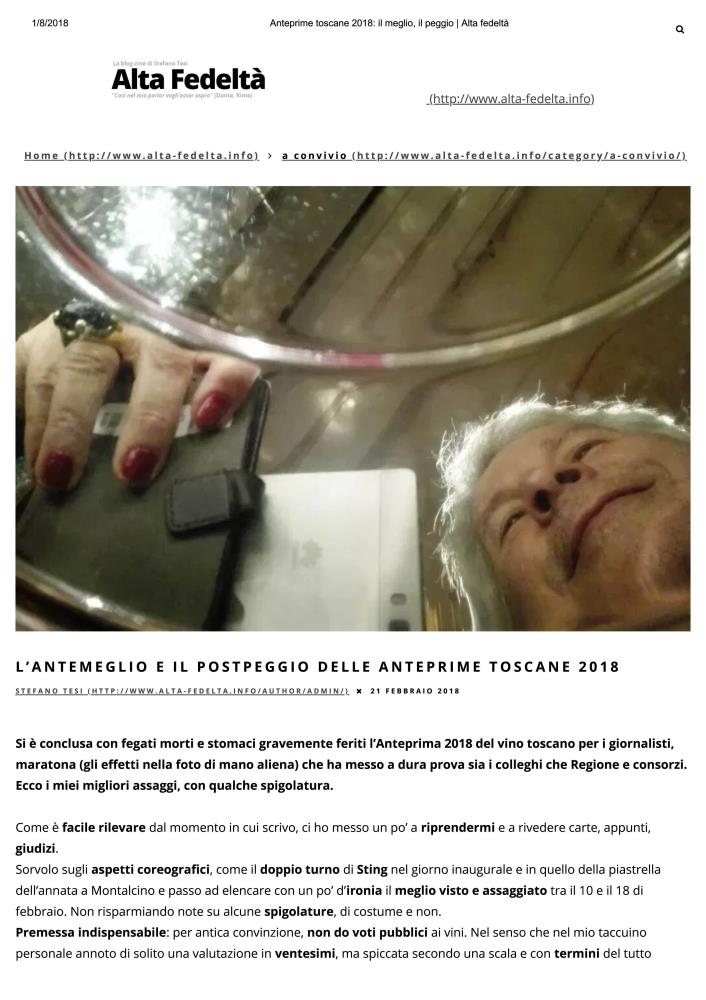 L'antemeglio e il postpeggio delle anteprime toscane 2018
