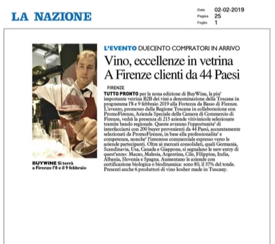 Vino Eccellenze in Vetrina - A Firenze clienti da 44 Paesi