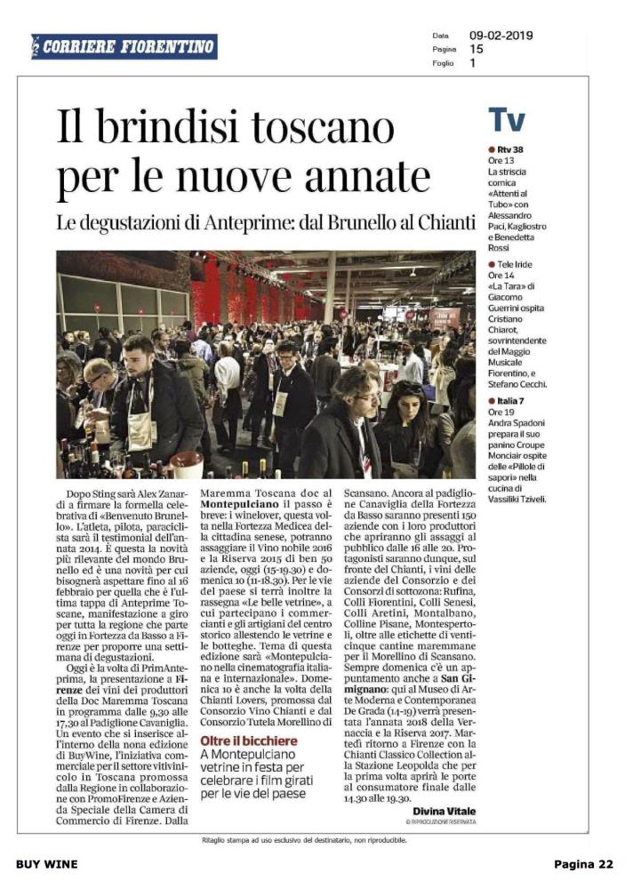 Il brindisi toscano per le nuove annate