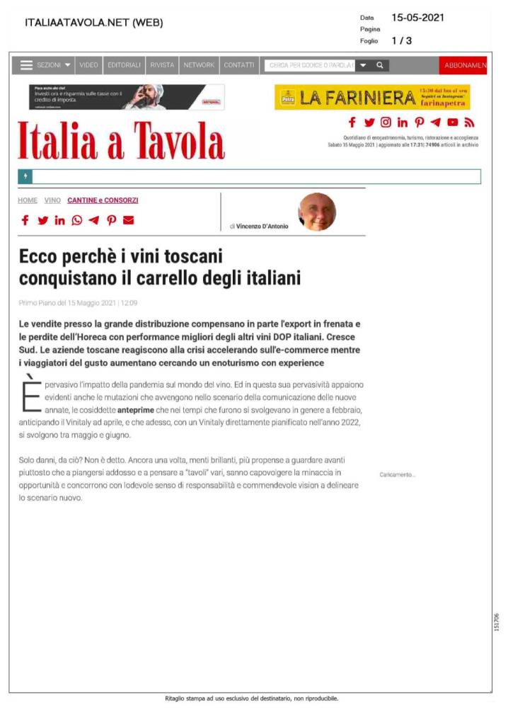 Ecco perch i vini toscani conquistano il carrello degli italiani